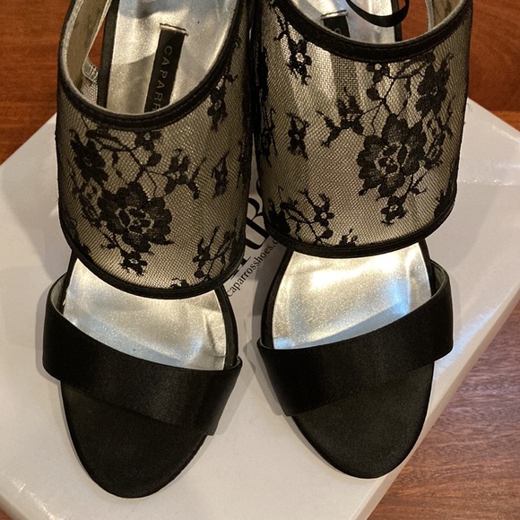 Black Lace and satin Heels | Caparros KATE - Picture 2 of 7